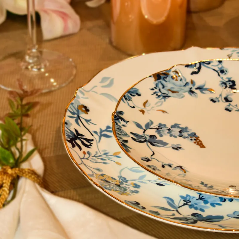 Verona 24k Gold Brushed Bone China Dinner Set - 21 Piece Set media 6