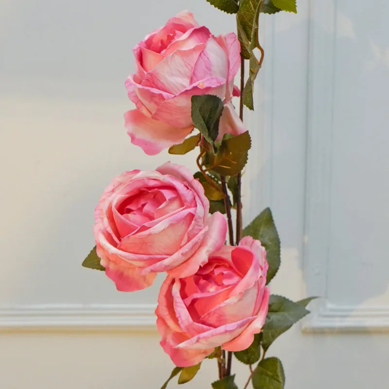Faux Autumn Peony Flower Stick (Pink) - 36 CM media 4