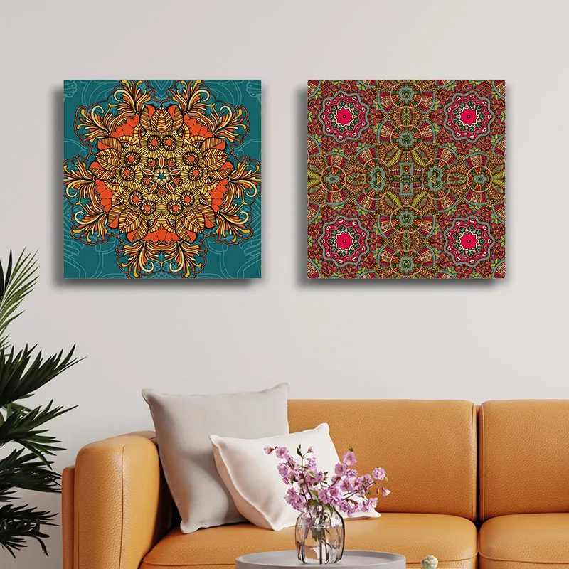 Kaleidoscope Of Colors Canvas Wall Art - Set Of Two media 6