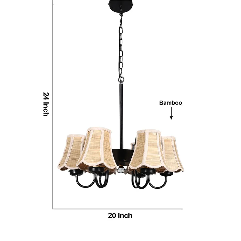 Bella Bamboo Conical Viya Ceiling Lamp - Beige media 5