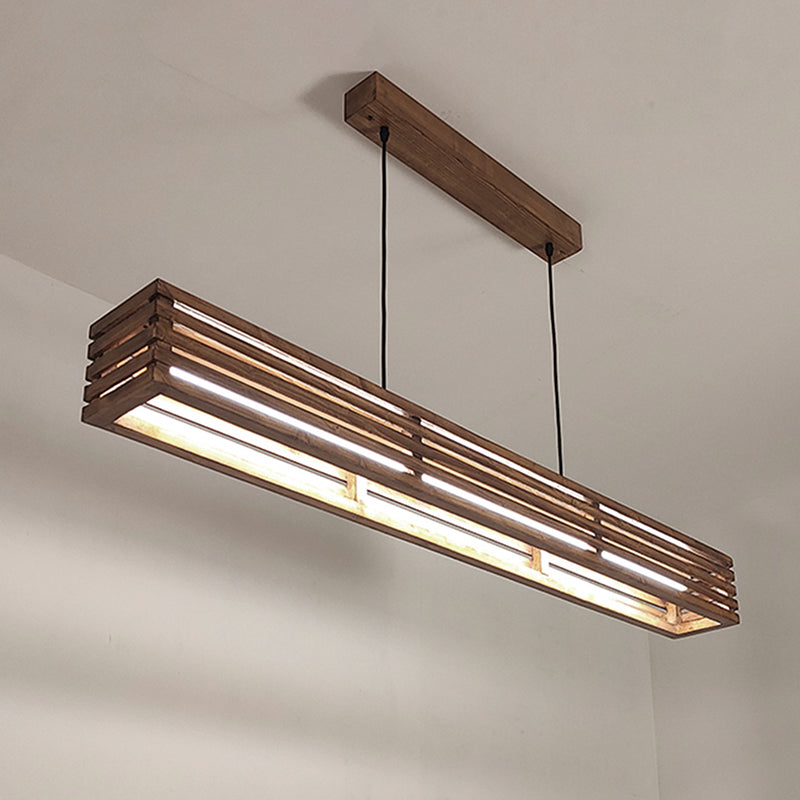 Glitz Linear LED Carved Wooden Ceiling Lamp media 4