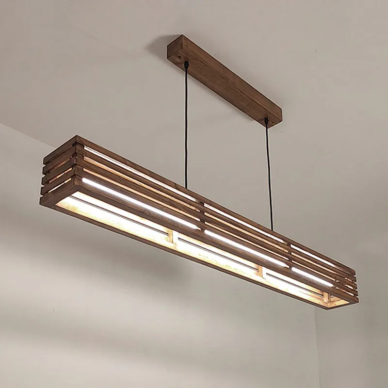 Glitz Linear LED Carved Wooden Ceiling Lamp media 4