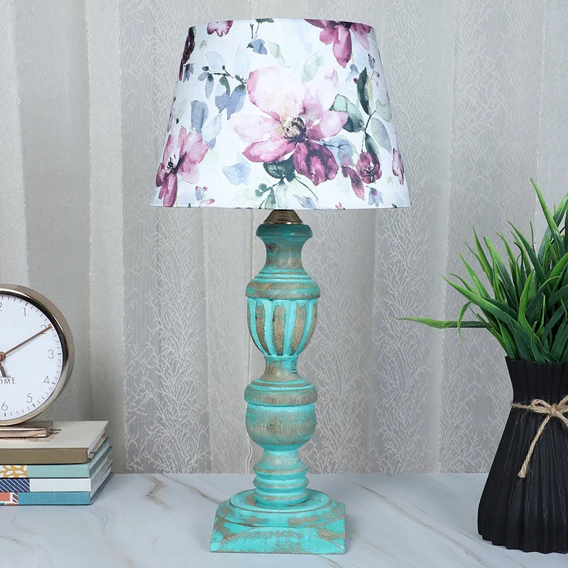 Lumikko Totem Printed Mango Wood Table Lamp - Multicolor media 2