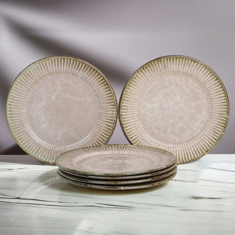 Mintora Pink Ceramic Dinner Plate - Set Of Six media 1