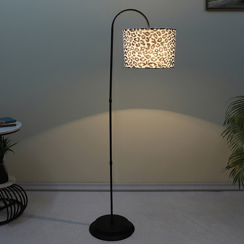 Leopard Hide Printed Arched Floor Lamp