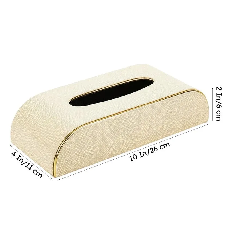 Tisquo Curve Faux Leather Tissue Box - Ivory media 9