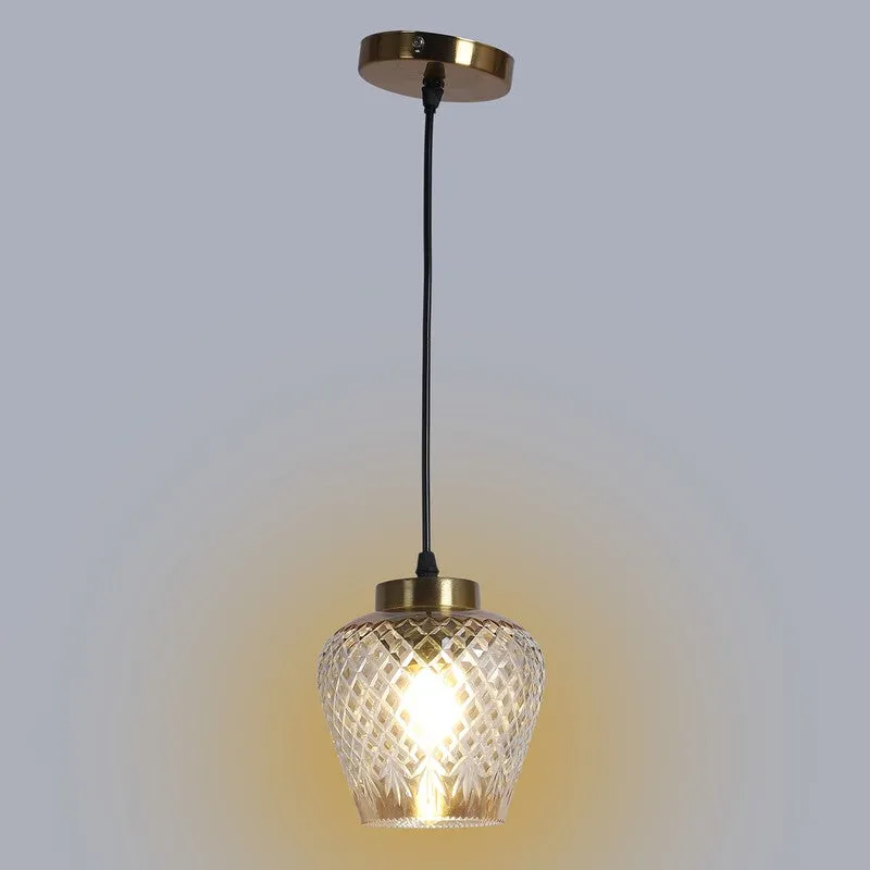 Crystal Bloom Texured Glass Ceiling Lamp media 6
