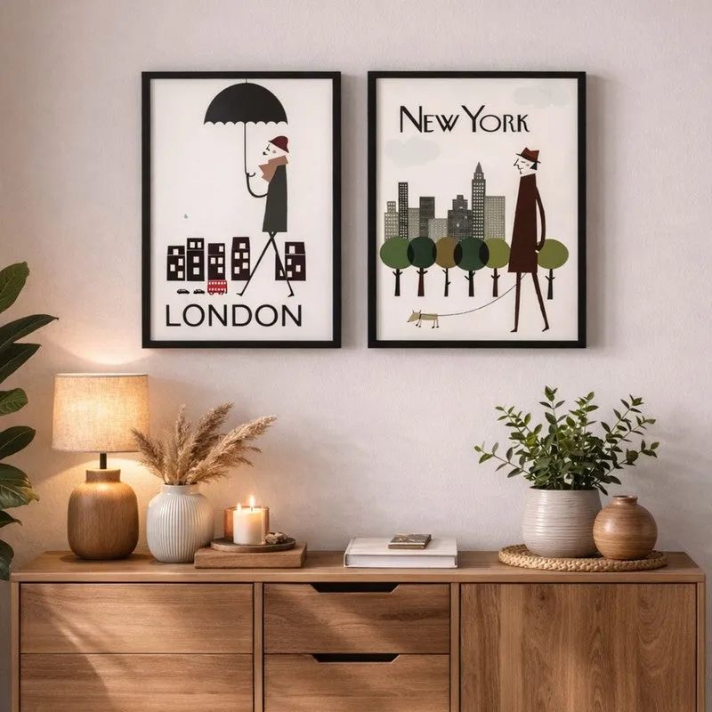 Major Cities Wall Art - Set Of Two media 1