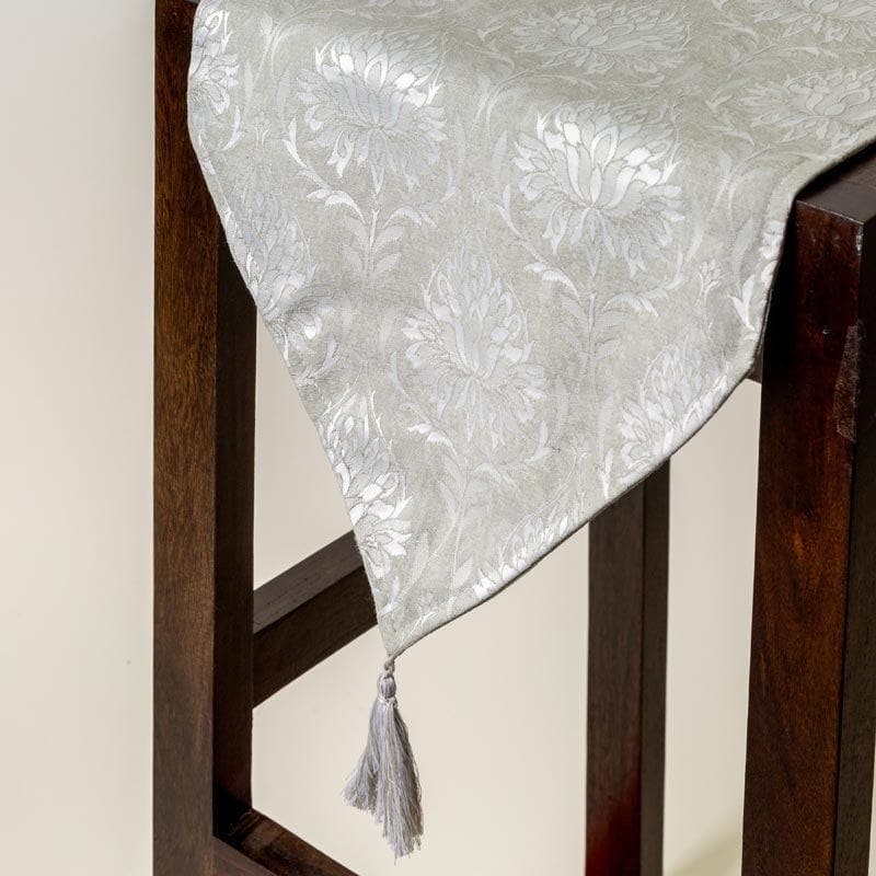 Pierre Paisley Jacquard Table Runner- Grey media 3