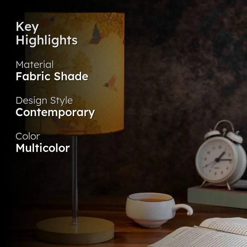 Gond Art Fabric Table Lamp - Multicolor media 2
