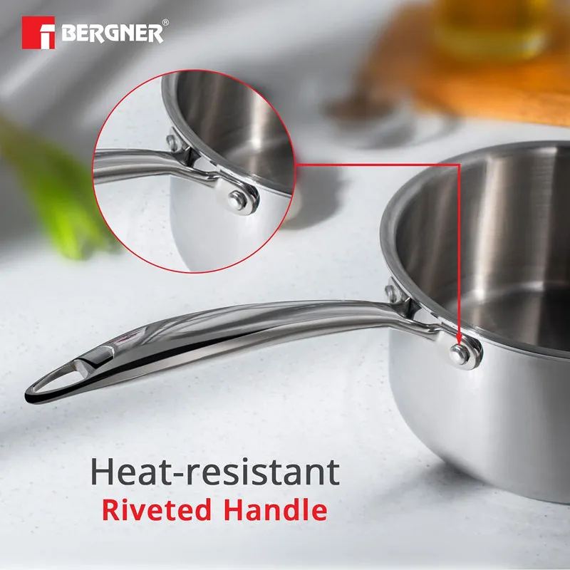 Bergner Argent Triply Saucepan With Lid - 1000 ML media 6