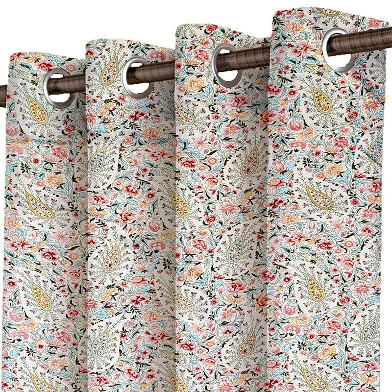 Ocane Floral Cotton Curtain - Set Of Two media 5