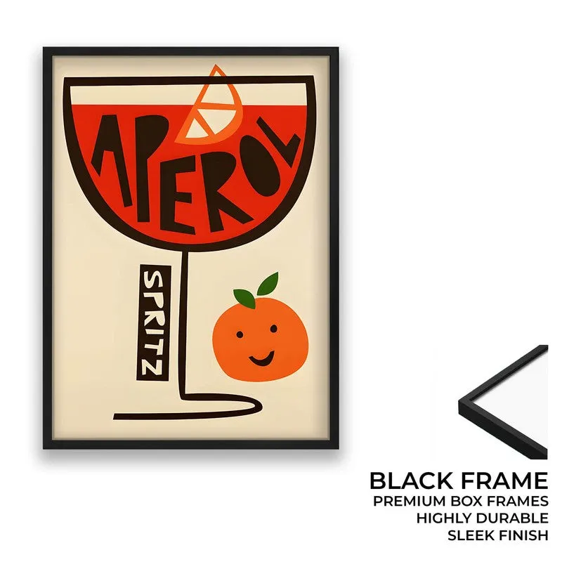Oramge Aperol Archival Canvas Wall Art - Black media 8