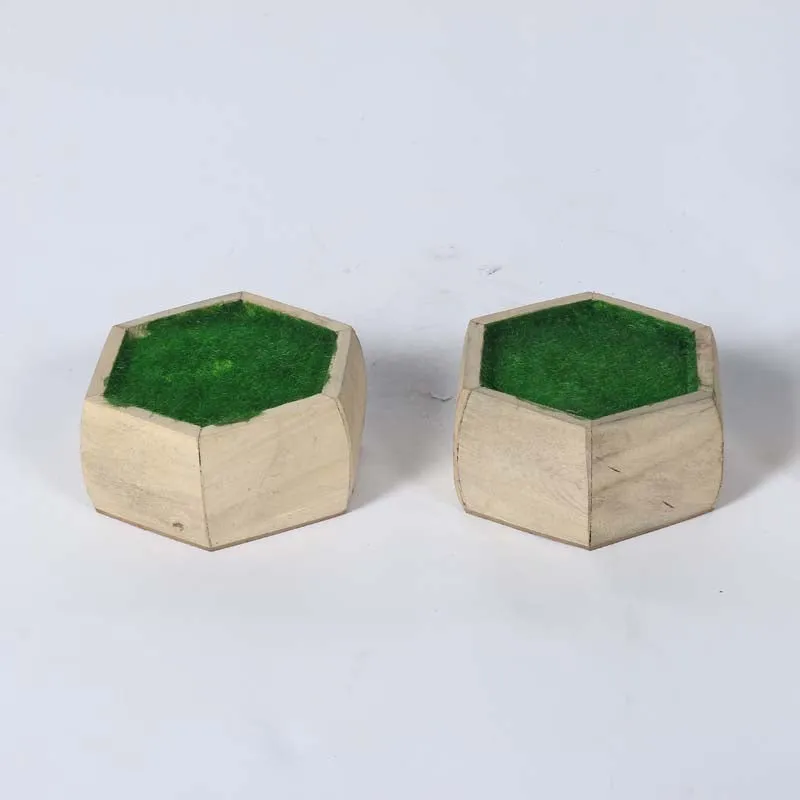 Faux Lush Moss In Hexagon Pot - 0.2 Feet media 3
