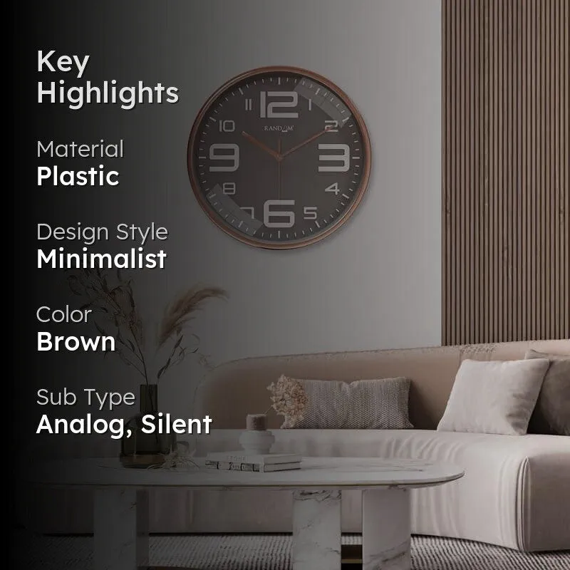 Urban Edge Silent Wall Clock - Taupe media 2