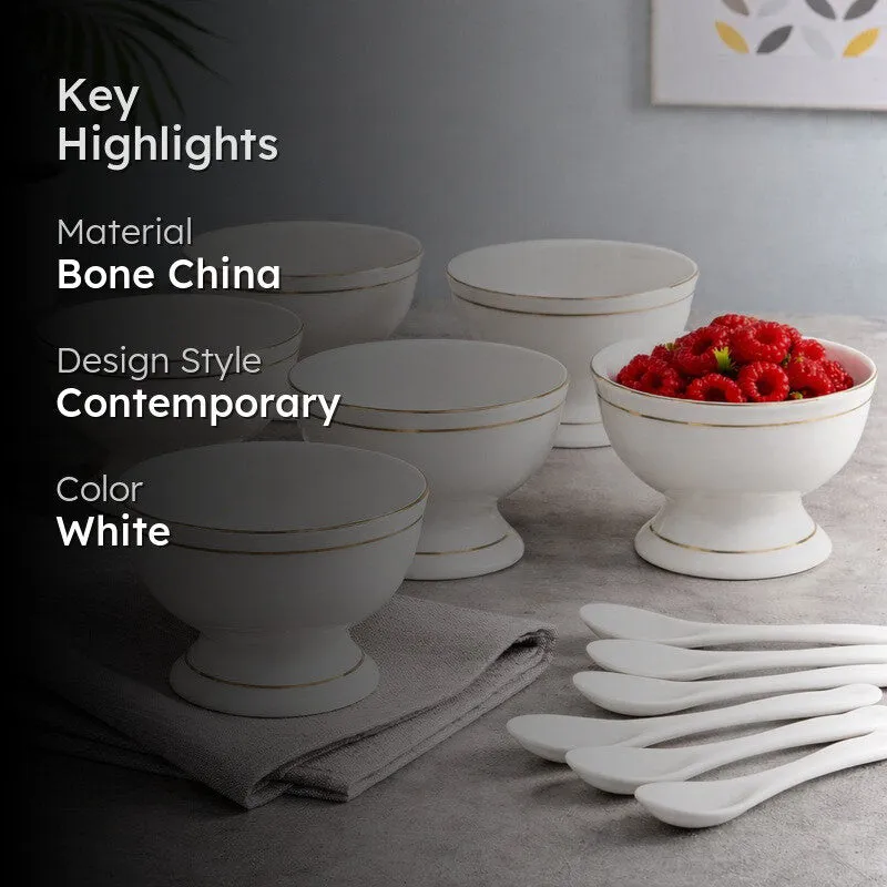 Sonaki BoneChina Ice Cream Cups (160 ML Each) - Set of Six media 2