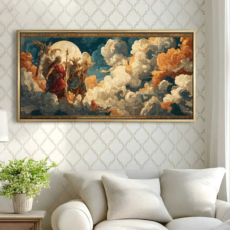Billowing Clouds Canvas Wall Painting With Frame media 4