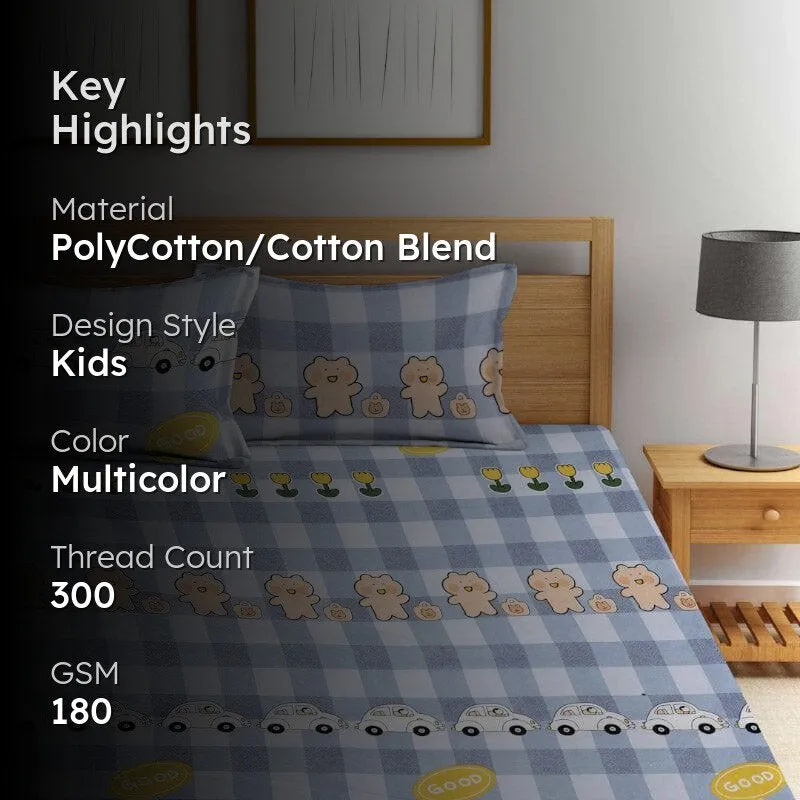 Vehicles Play Printed Bedsheet - 180 GSM media 2