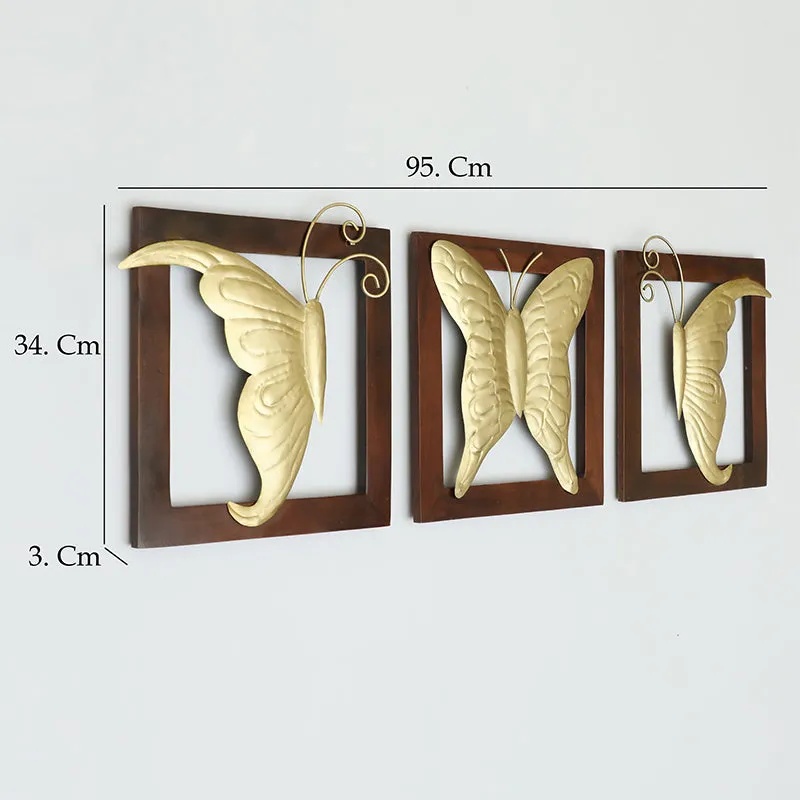 Golden Farfalla Metal & Wood Wall Accent - Set Of Three media 5