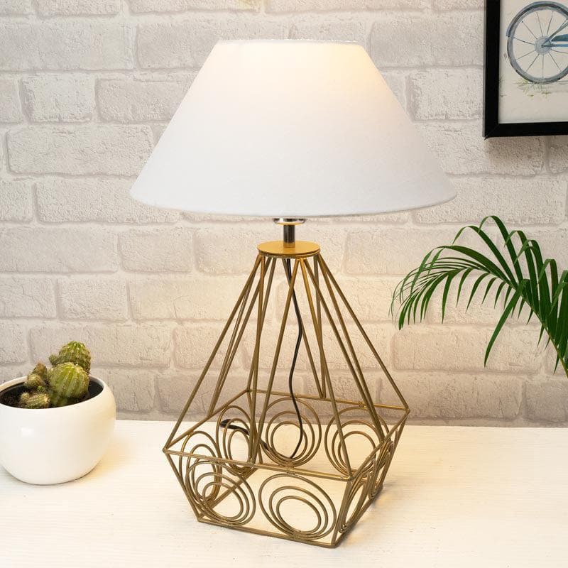 Lumina Glow Fabric Table Lamp - White,Gold