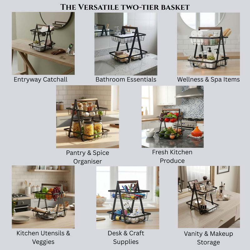 LuxeTier Fruit Basket - Black media 8