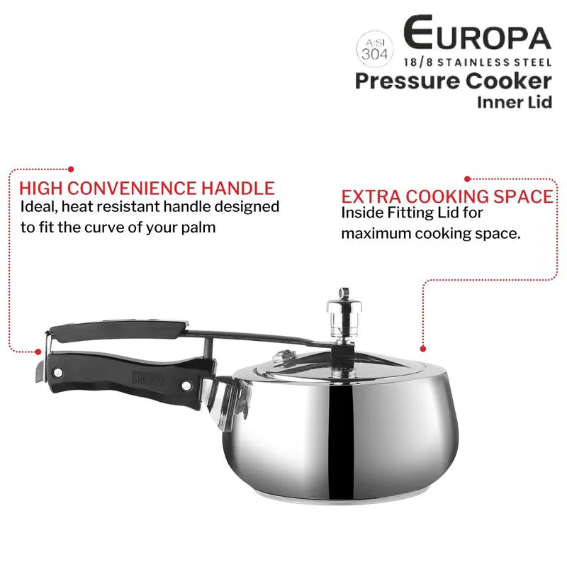 Vinod Zyric Pressure Cooker Stainless Steel - 3000 mL/ 14 Inches media 5