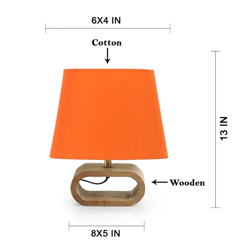 Adagio Wooden Table Lamp - Orange,Brown media 6