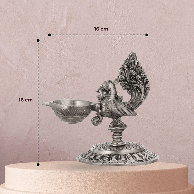 Mayura Silver Finish Metal Diyas - Set Of Two image 10