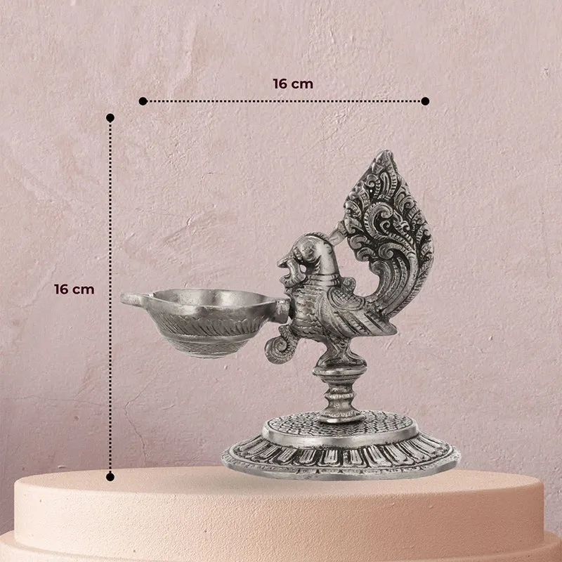 Mayura Silver Finish Metal Diyas - Set Of Two media 10