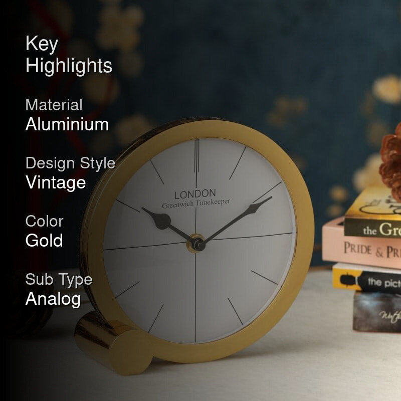 Gaspard Table Clock - Gold media 2