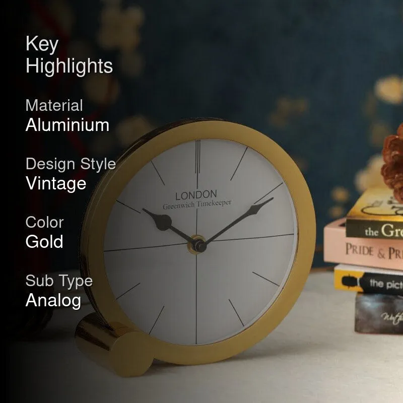 Gaspard Table Clock - Gold media 2