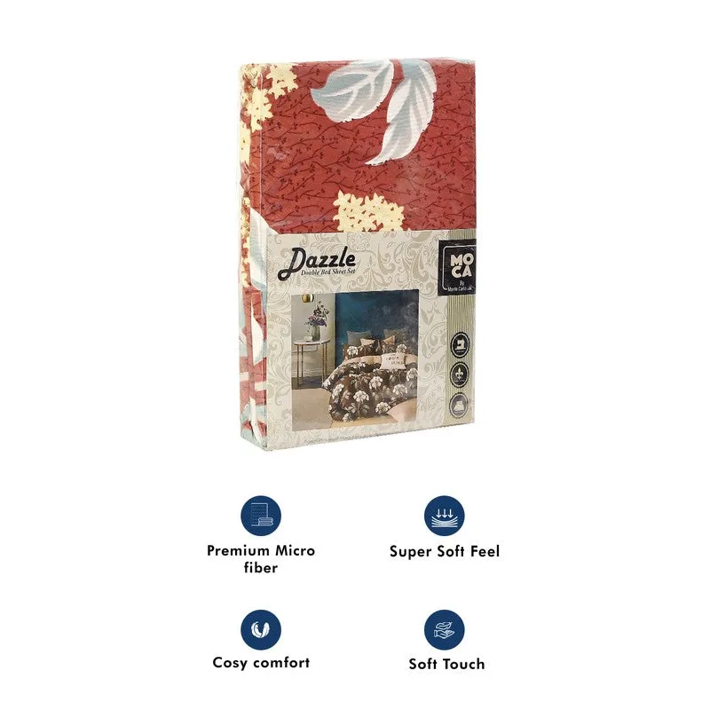 Monte Carlo Flow Garden Bedsheet (Maroon) - 120 GSM media 10
