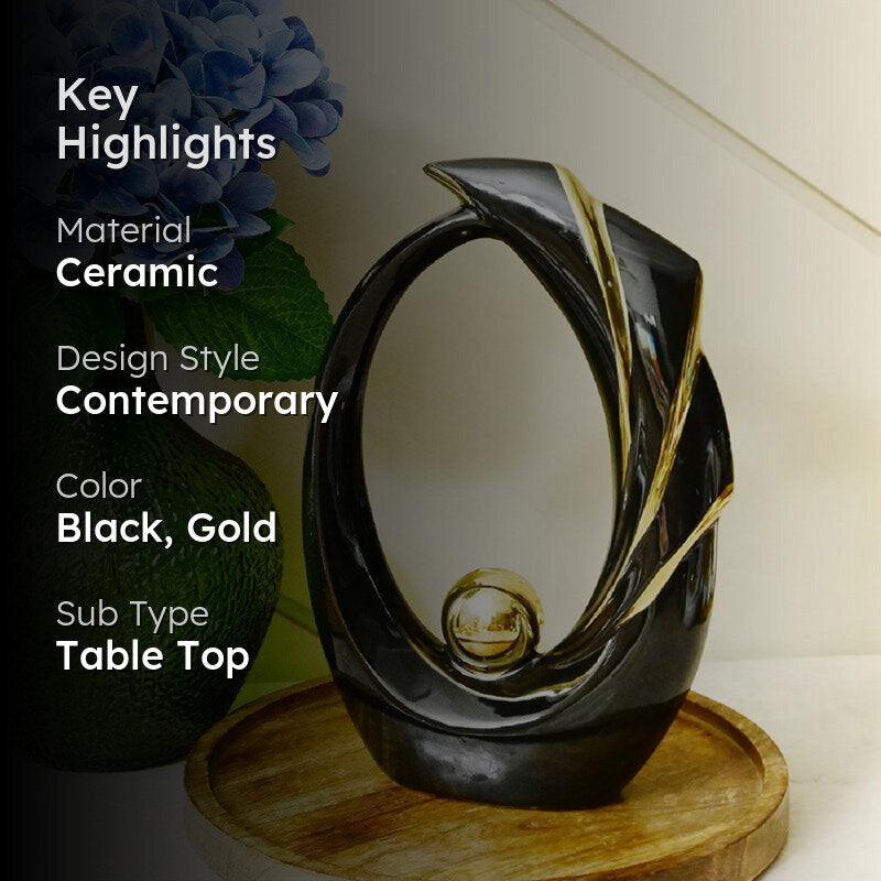 Orvix Luxe Curve Sculpted Showpiece - Black media 2