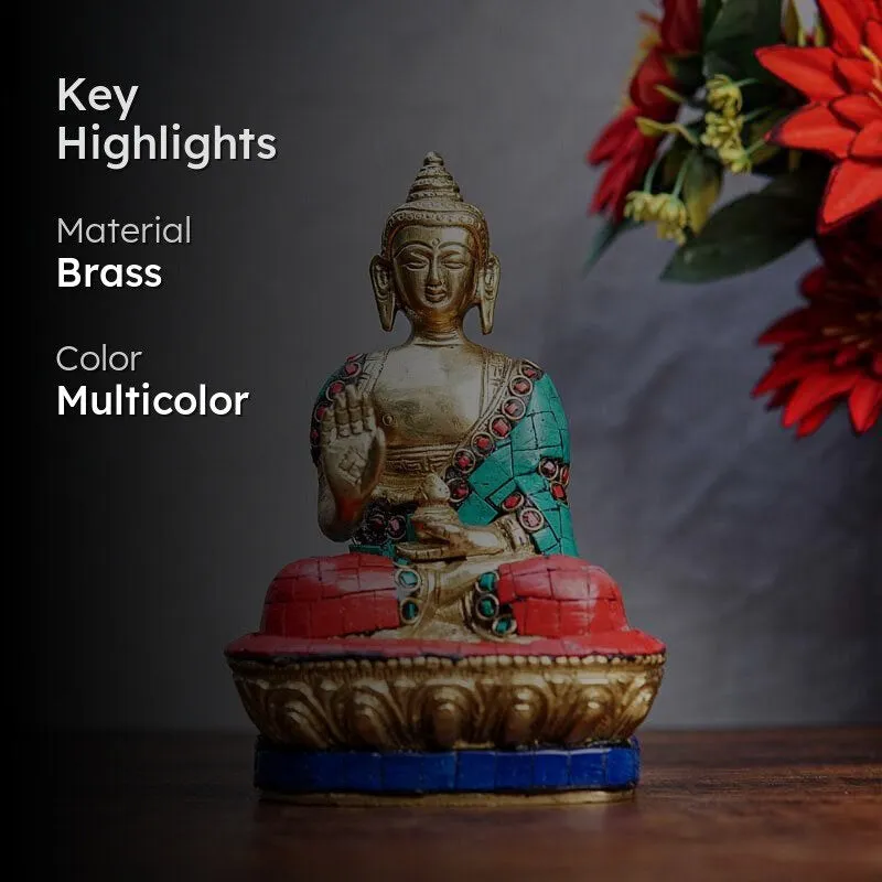 Beatific Brass Buddha Statue media 2