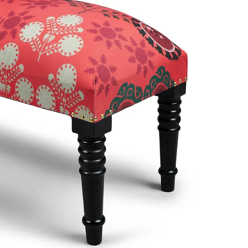 India Circus Sheesham Wood Raceme Rosettes Wooden Bench media 5