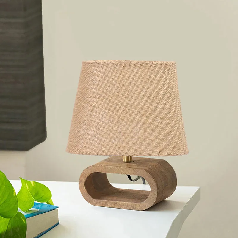 Ajna Wooden Table Lamp - Beige,Brown media 2