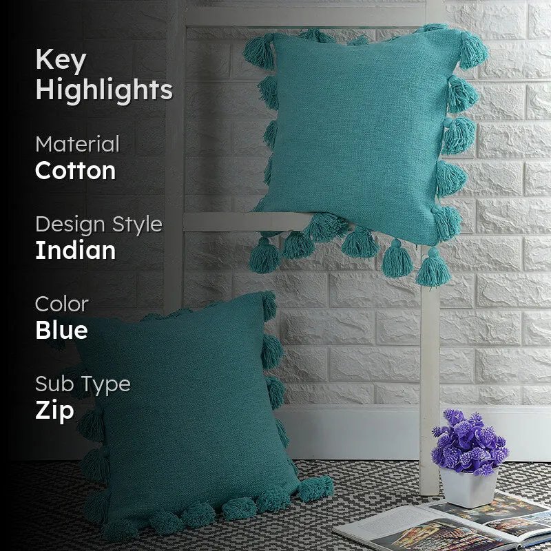 Tassia Cushion Cover (Blue) - Set Of Two media 2