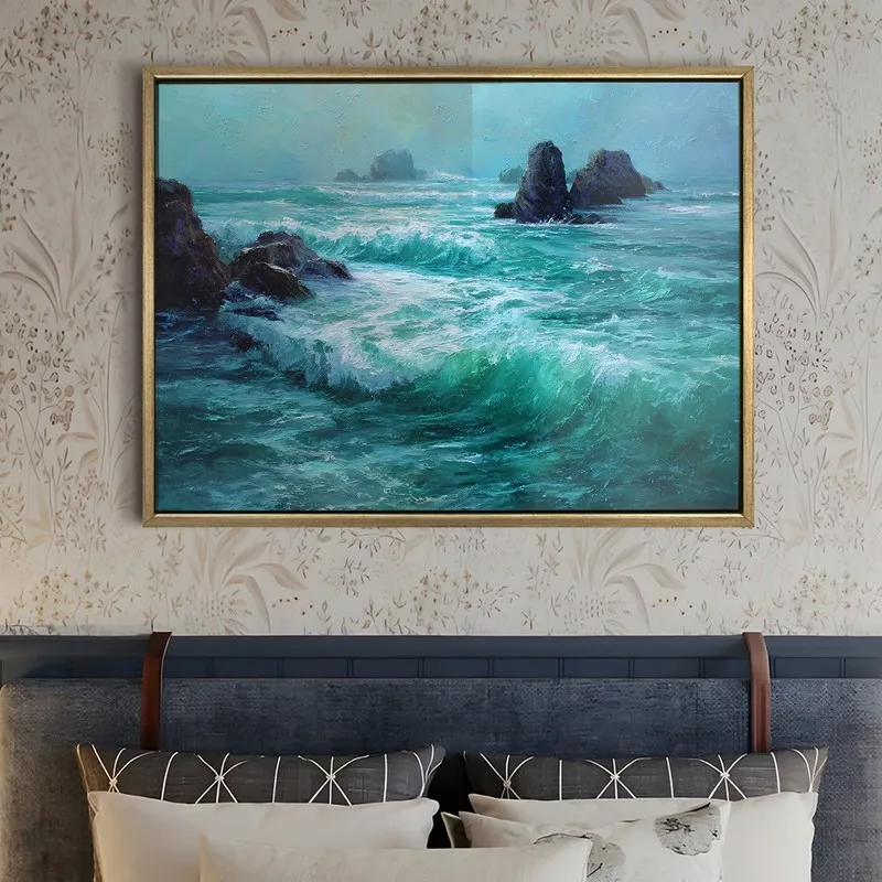 Seafoam Canvas Wall Painting With Frame media 5