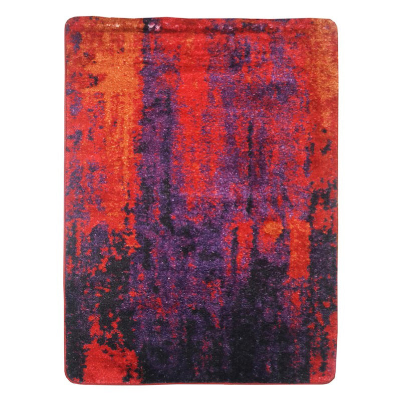 Clyros Abstract Micro Fiber Area Rug - Red
