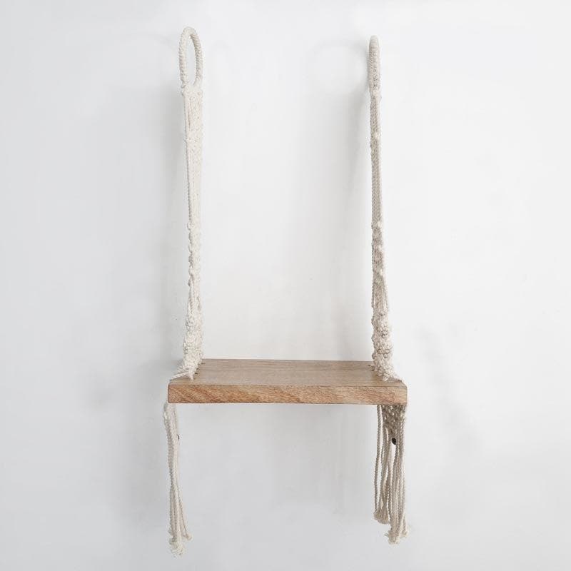 Boho Swing Macrame Hanging Wall Shelf media 3