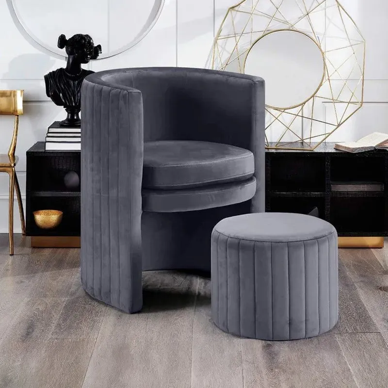 Arvella Neem Wood Accent Chair (Grey) - Two Piece Set media 4