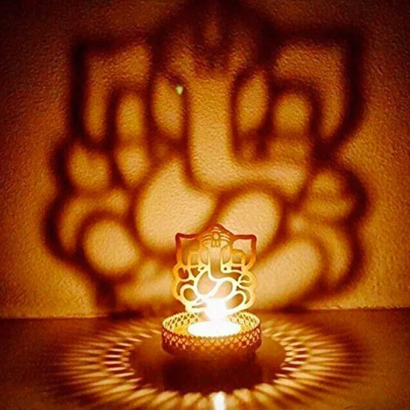 Shri Ganesha Tealight Candle Holder media 1