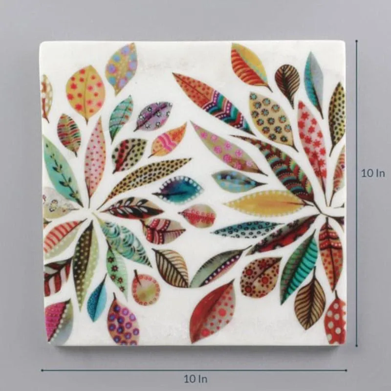 Flowery Scene Printed Marble Wall Accent media 4