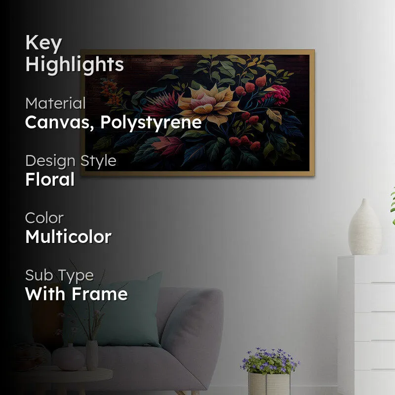 Nisa Floral Wall Painting With Frame media 2