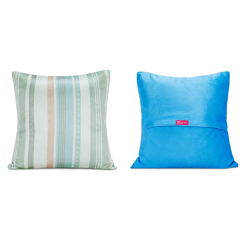 India Circus Sunlit Vistas Printed Velvet Cushion Cover - Set Of Five media 4