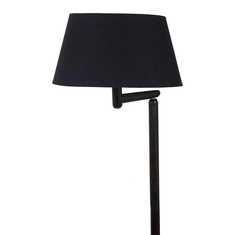 Eartha Enya Wooden Floor Lamp With Shelf - Black media 4