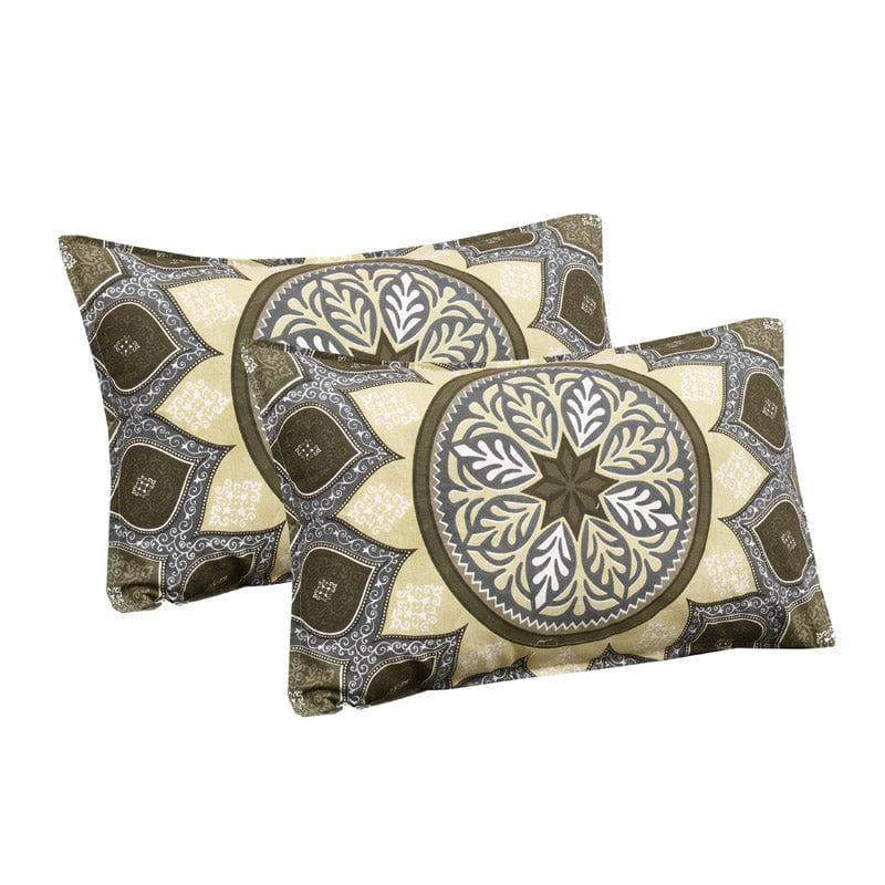 Mayuri Ethnic Cotton Bedsheet (Olive) - 160 TC media 3
