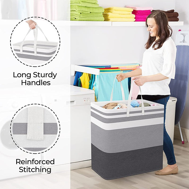 Kiva Cotton Linen Laundry Basket media 6
