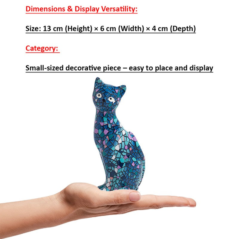 Mosaic Kitten Showpiece - Blue media 7