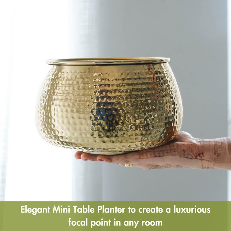 Classic Hammered  Planter - Gold media 5